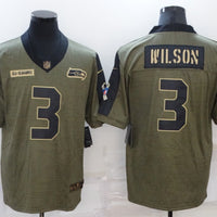 Men's Seattle Seahawks Russell Wilson #3 Brown Player Game Jersey
