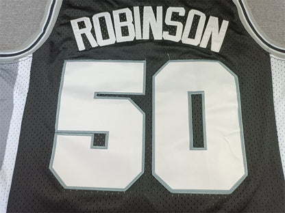 Men's San Antonio Spurs David Robinson Black Big & Tall Hardwood Classics Jersey1