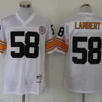 Men's Pittsburgh Steelers Jack Lambert Mitchell & Ness White Legacy Replica Jersey1