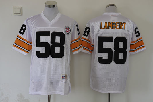 Men's Pittsburgh Steelers Jack Lambert Mitchell & Ness White Legacy Replica Jersey1
