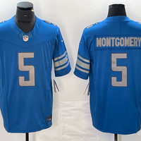 Men's Detroit Lions David Montgomery #5 Blue Game Player Jersey1