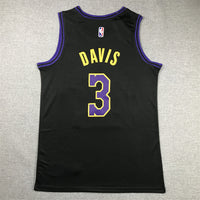 Men's Los Angeles Lakers Anthony Davis #3 Black 2023/24 Swingman Jersey1 - City Edition