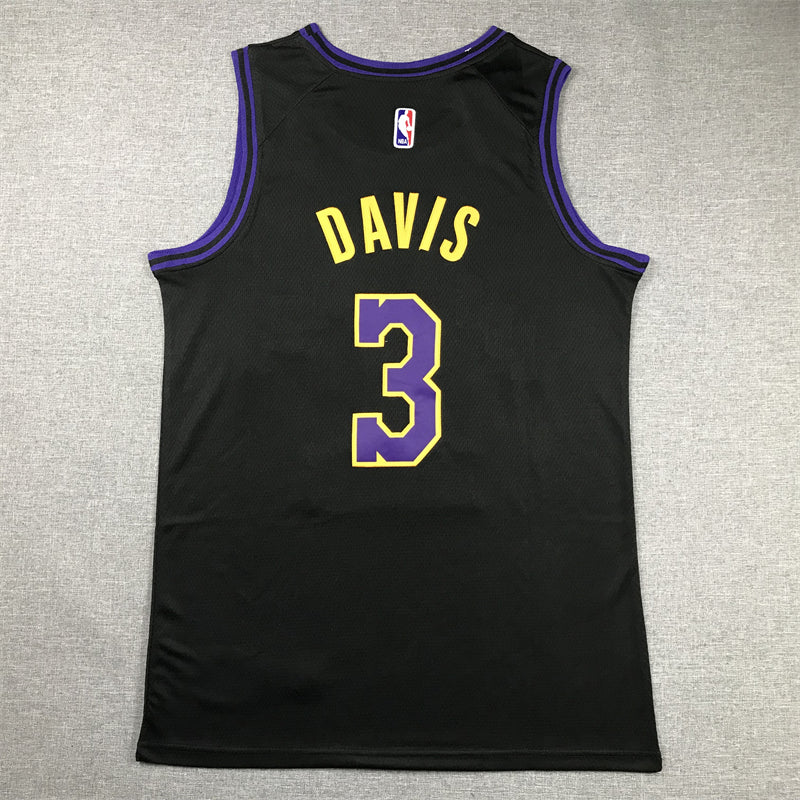 Men's Los Angeles Lakers Anthony Davis #3 Black 2023/24 Swingman Jersey1 - City Edition