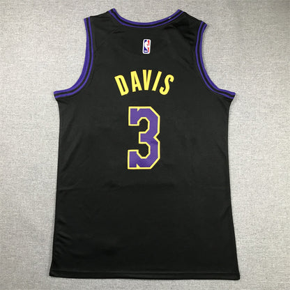 Men's Los Angeles Lakers Anthony Davis #3 Black 2023/24 Swingman Jersey1 - City Edition