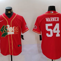 Men's San Francisco 49ers Fred Warner #54 Scarlet Game Jersey1