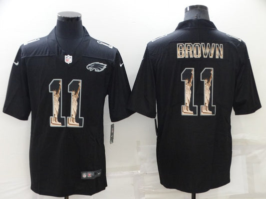 Men's Philadelphia Eagles #11 A.J. Brown Black Game Player Jersey1