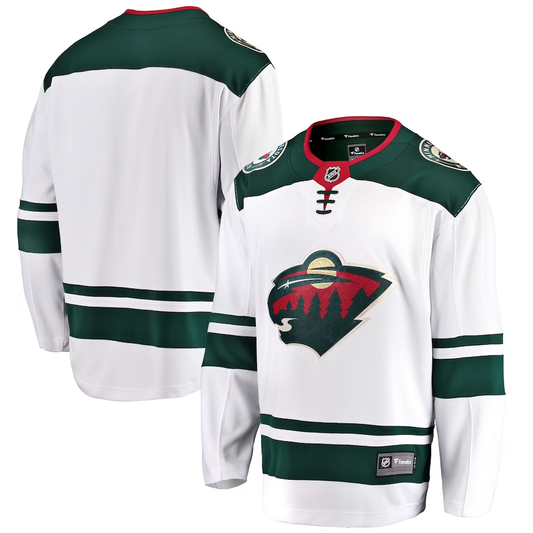 Men's Minnesota Wild White Breakaway Away Blank Jersey1