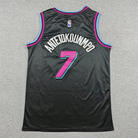 Men's Miami Heat Giannis Antetokounmpo #7 Black 2025/26 City Edition Swingman Jersey
