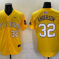 Men's LSU Tigers Kade Anderson #32 Yellow Replica Player Jersey