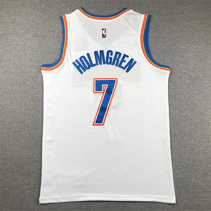 Men's Oklahoma City Thunder Chet Holmgren #7 White Swingman Jersey1 - Association Edition