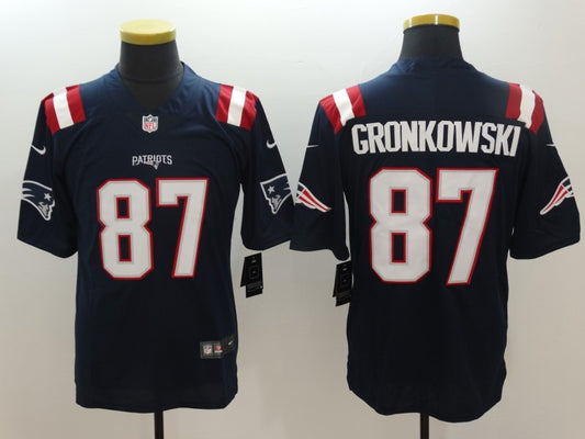 Men's New England Patriots Rob Gronkowski #87 Navy Game Player Jersey1