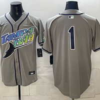Men's Tampa Bay Rays Wander Franco #1 Gray Replica Jersey