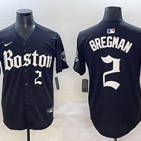 Men's Boston Red Sox Alex Bregman #2 Black Replica Player Jersey
