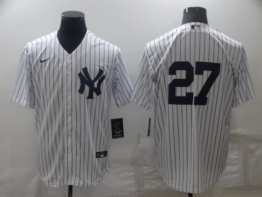 Men's New York Yankees Giancarlo Stanton #27 White Replica Player Name Jersey1