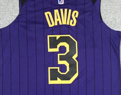 Men's Los Angeles Lakers Anthony Davis Purple #3 NBA Swingman Jersey1