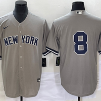 Men's New York Yankees Yogi Berra #8 Gray Replica Player Name Jersey1