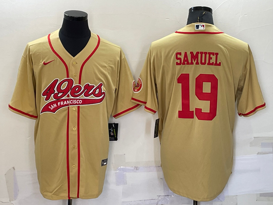 Men's San Francisco 49ers Deebo Samuel #19 Gold Game Jersey1 Joint Edition