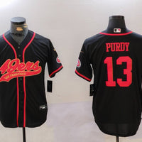 Men's San Francisco 49ers Brock Purdy #13 Black Replica Player Jersey1