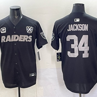 Men's Las Vegas Raiders Bo Jackson #34 Black Team Game Player Jersey