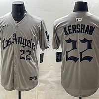 Men's Los Angeles Dodgers Clayton Kershaw #22 Gray Alternate Replica Jersey