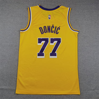 Men's Los Angeles Lakers Luka Doncic #77 Gold Swingman Jersey1 - Icon Edition