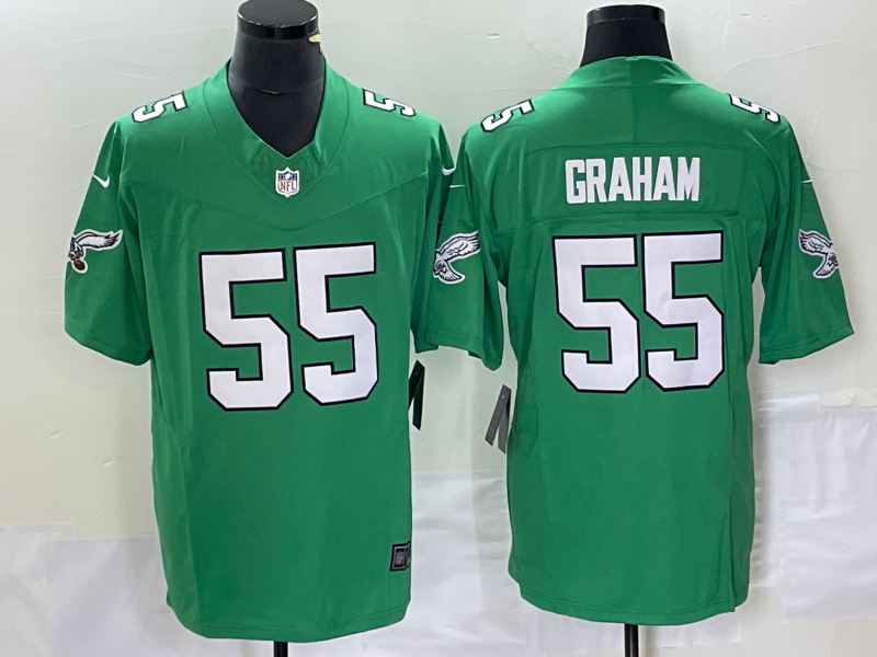 Men's Philadelphia Eagles Brandon Graham #55 Kelly Green Game Jersey1