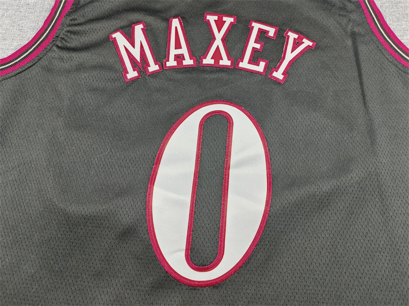 Tyrese Maxey Philadelphia 76ers Black Classic Edition Jersey - 4