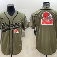 Men's Cleveland Browns Olive 2021 Salute To Service Limited Player Jersey1