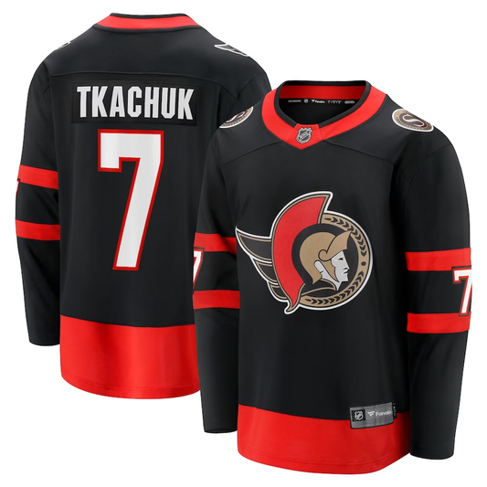 Men's Ottawa Senators Brady Tkachuk #7 Black Player Game Jersey1