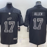 Josh Allen #17 Buffalo Bills Black RFLCTV Limited Jersey - JerseysFreak