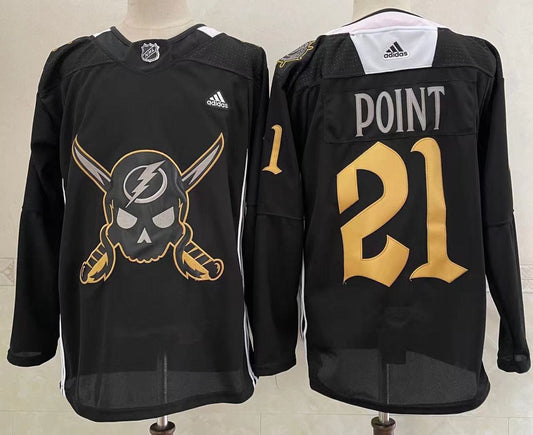 Men's Tampa Bay Lightning Brayden Point #21 Black Home Breakaway Player Jersey1