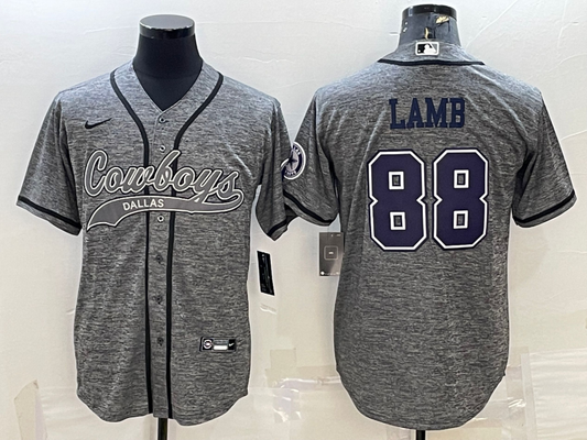 Men's Dallas Cowboys CeeDee Lamb #88 Gray Player Jersey1 Joint Edition