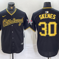 Men's Pittsburgh Pirates Paul Skenes #30 Black Replica Player Jersey1