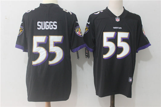 Men's Baltimore Ravens Terrell Suggs #55 Black Game Jersey1