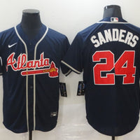 Deion Sanders Atlanta Braves Navy Jersey