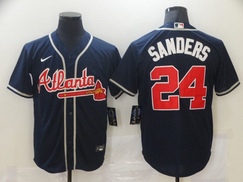 Deion Sanders Atlanta Braves Navy Jersey