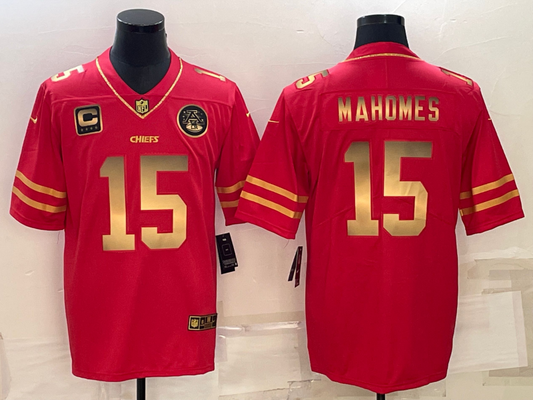 Men's Kansas City Chiefs Patrick Mahomes #15 Red Player Game Jersey1