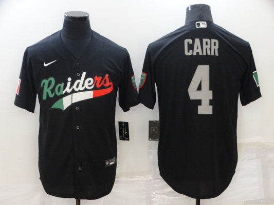 Men's Las Vegas Raiders Derek Carr #4 Black Team Game Jersey1 Joint Edition