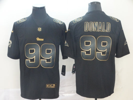 Men's Los Angeles Rams Aaron Donald #99 Black Player Jersey1