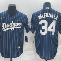 Men's Los Angeles Dodgers Fernando Valenzuela #34 Blue Fashion Baseball Jersey1
