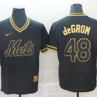 Men's New York Mets1 Jacob deGrom #48 Black Stitched Jersey