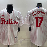 Men's Philadelphia Phillies Rhys Hoskins #17 White Home Replica Player Jersey1
