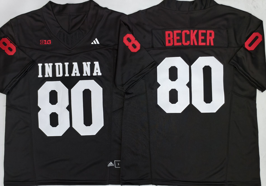 Men's Indiana Hoosiers Charlie Becker #80 Black Game Jersey