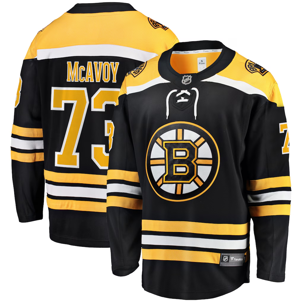 Men's Boston Bruins Charlie McAvoy #73 Fanatics Black Jersey