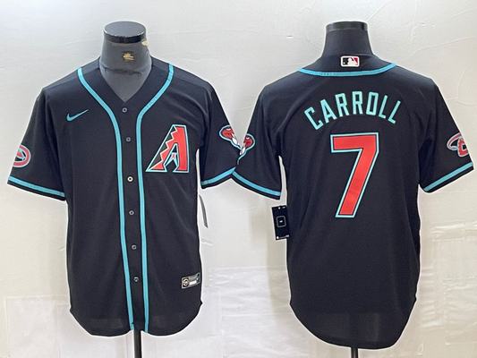 Men's Arizona Diamondbacks Corbin Carroll #7 Black Replica Player Jersey1