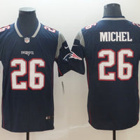 Men's New England Patriots Sony Michel #26 Navy Game Jersey1