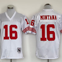 Men's San Francisco 49ers Joe Montana Mitchell & Ness White Legacy Replica Player Jersey1