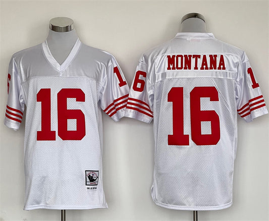 Men's San Francisco 49ers Joe Montana Mitchell & Ness White Legacy Replica Player Jersey1