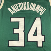 Men's Milwaukee Bucks Giannis Antetokounmpo #34 Green Swingman Jersey1