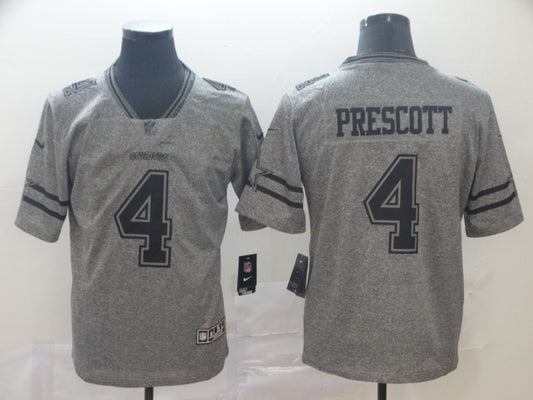 Men's Dallas Cowboys Dak Prescott #4 Gray Alternate Game Jersey1